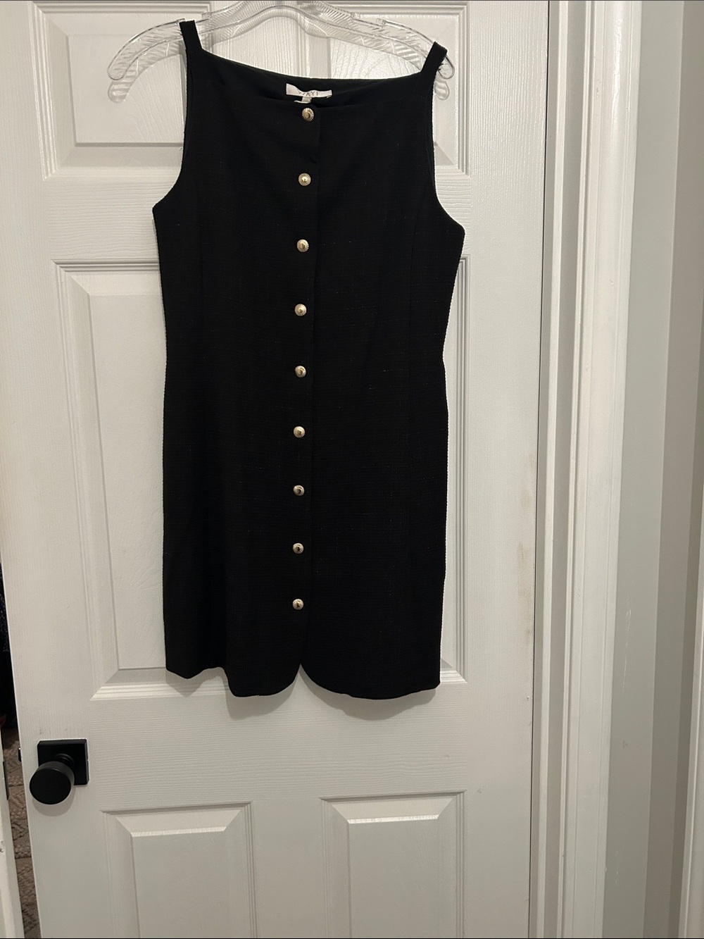 Wayf Black Sleeveless Button-Front Mini Dress 🤍